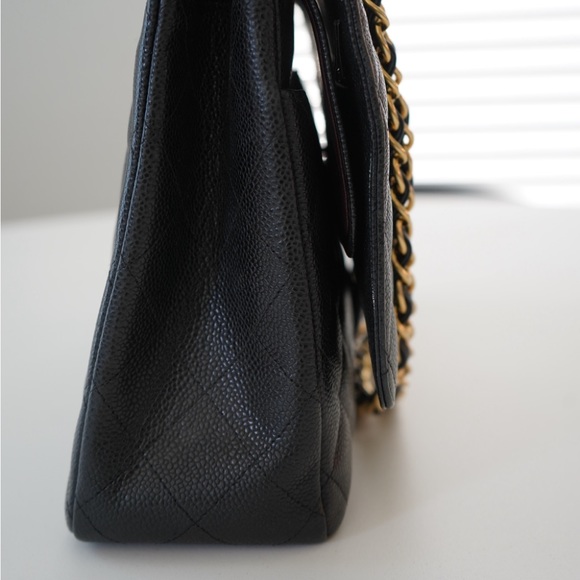 Chanel Double Flap Maxi in Black Caviar with Gold Hardware - Picture 5 of 12